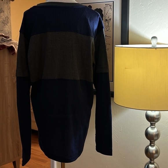 NWT,DARESAY Gray and Blue Henley Stretch Knit Shirt, Back to School,SizeL/XL - Picture 8 of 8